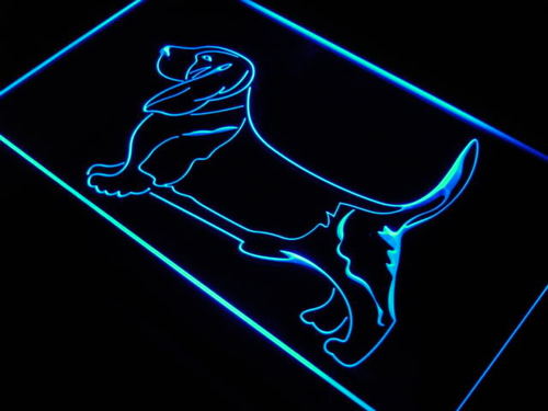 Basset Hound Dog Pet Shop Neon Light Sign